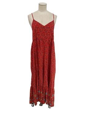 Natural Life Jamie Jumpsuit Wide Leg Red Floral Size Medium